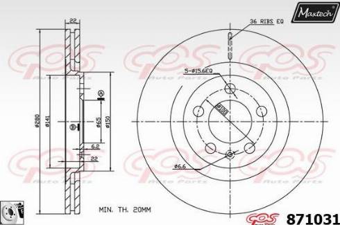 Maxtech 871031.0080 - Kočioni disk www.molydon.hr