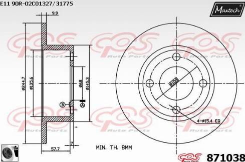 Maxtech 871038.0060 - Kočioni disk www.molydon.hr