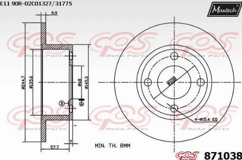 Maxtech 871038.0000 - Kočioni disk www.molydon.hr