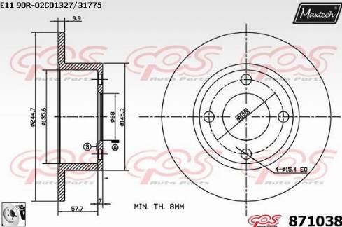 Maxtech 871038.0080 - Kočioni disk www.molydon.hr