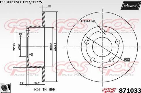 Maxtech 871033.0060 - Kočioni disk www.molydon.hr