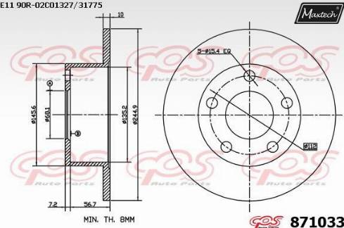 Maxtech 871033.0000 - Kočioni disk www.molydon.hr