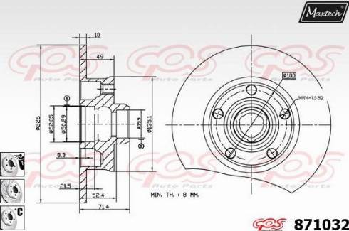 Maxtech 871032.6880 - Kočioni disk www.molydon.hr