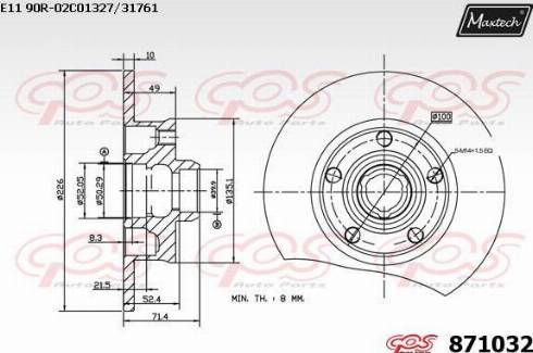 Maxtech 871032.0000 - Kočioni disk www.molydon.hr