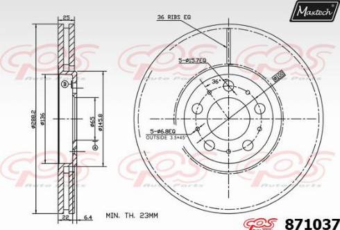 Maxtech 871037.0000 - Kočioni disk www.molydon.hr