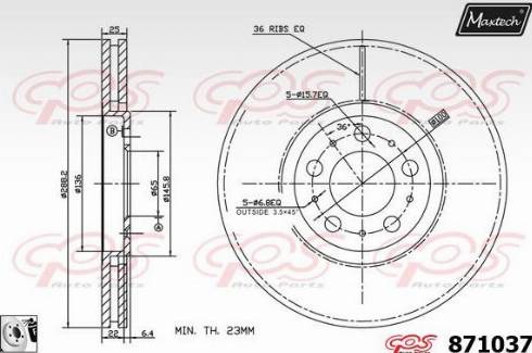 Maxtech 871037.0080 - Kočioni disk www.molydon.hr