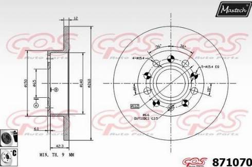 Maxtech 871070.6060 - Kočioni disk www.molydon.hr