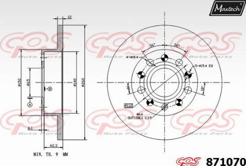 Maxtech 871070.0000 - Kočioni disk www.molydon.hr