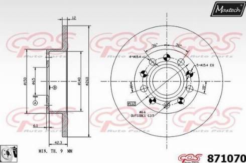 Maxtech 871070.0080 - Kočioni disk www.molydon.hr