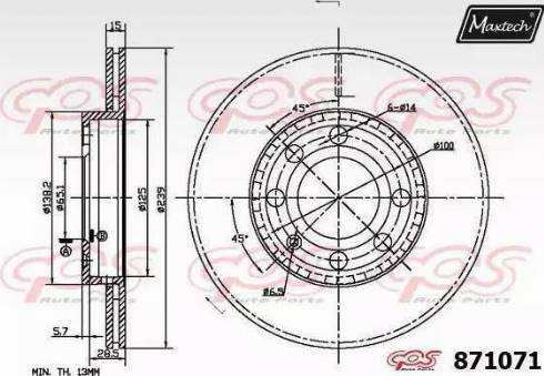 Maxtech 871071.0000 - Kočioni disk www.molydon.hr