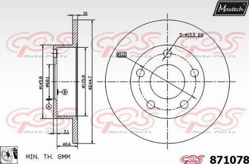 Maxtech 871078.0080 - Kočioni disk www.molydon.hr