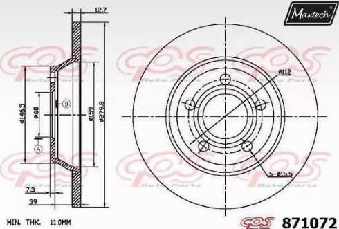 Maxtech 871072.6880 - Kočioni disk www.molydon.hr