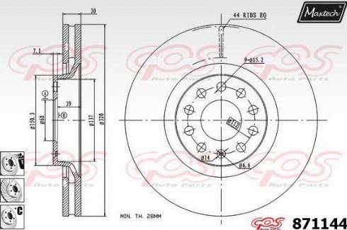 Maxtech 871144.6980 - Kočioni disk www.molydon.hr