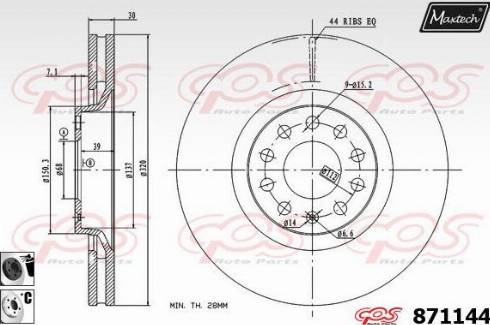 Maxtech 871144.6060 - Kočioni disk www.molydon.hr