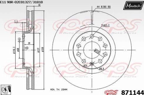 Maxtech 871144.0080 - Kočioni disk www.molydon.hr