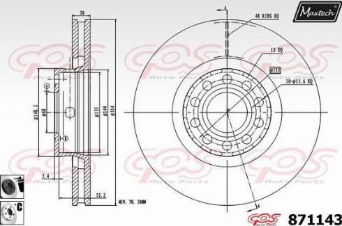 Maxtech 871143.6060 - Kočioni disk www.molydon.hr