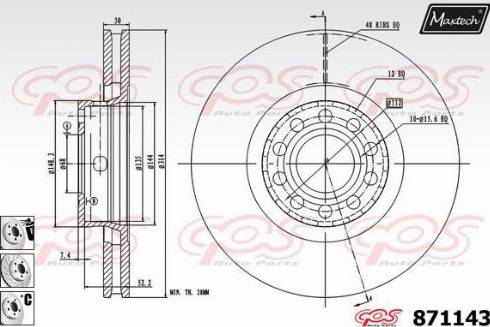 Maxtech 871143.6980 - Kočioni disk www.molydon.hr