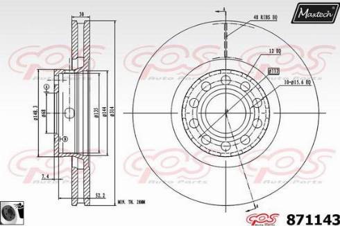 Maxtech 871143.0060 - Kočioni disk www.molydon.hr