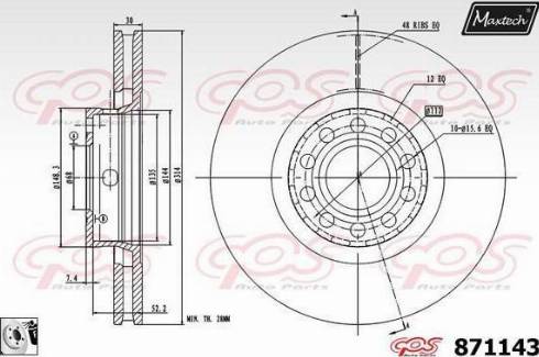 Maxtech 871143.0080 - Kočioni disk www.molydon.hr