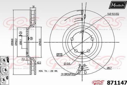 Maxtech 871147.6980 - Kočioni disk www.molydon.hr