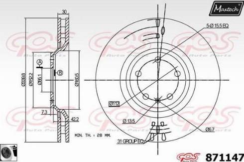 Maxtech 871147.0060 - Kočioni disk www.molydon.hr