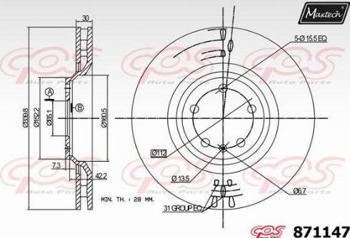 Maxtech 871147.0000 - Kočioni disk www.molydon.hr