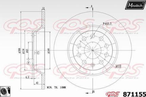 Maxtech 871155.0060 - Kočioni disk www.molydon.hr