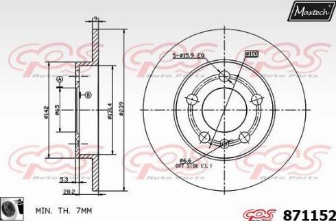 Maxtech 871152.0060 - Kočioni disk www.molydon.hr