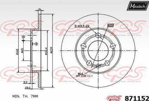 Maxtech 871152.0000 - Kočioni disk www.molydon.hr