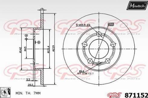 Maxtech 871152.0080 - Kočioni disk www.molydon.hr