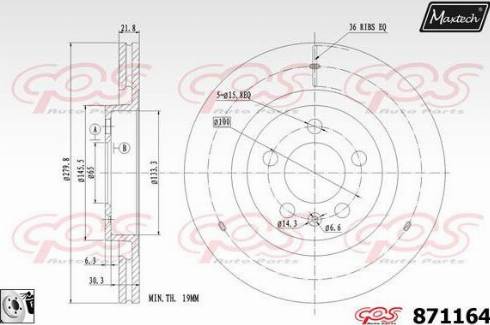 Maxtech 871164.0080 - Kočioni disk www.molydon.hr