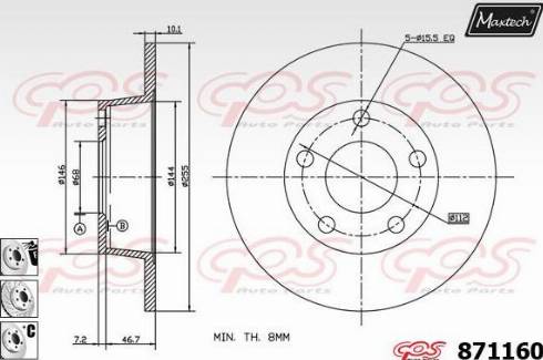 Maxtech 871160.6980 - Kočioni disk www.molydon.hr