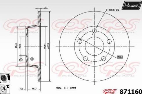 Maxtech 871160.6060 - Kočioni disk www.molydon.hr