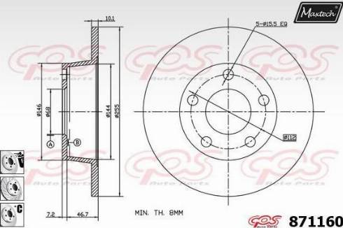 Maxtech 871160.6880 - Kočioni disk www.molydon.hr