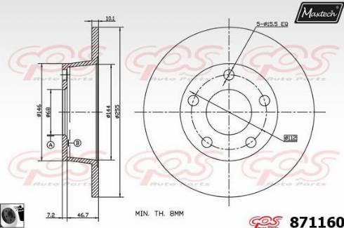 Maxtech 871160.0060 - Kočioni disk www.molydon.hr