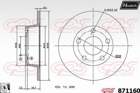 Maxtech 871160.0080 - Kočioni disk www.molydon.hr