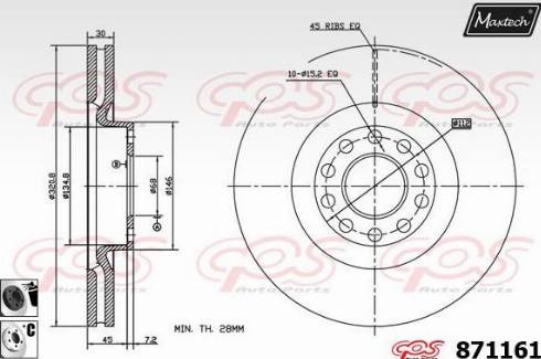 Maxtech 871161.6060 - Kočioni disk www.molydon.hr