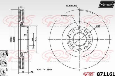 Maxtech 871161.6980 - Kočioni disk www.molydon.hr