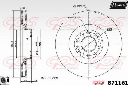 Maxtech 871161.0060 - Kočioni disk www.molydon.hr