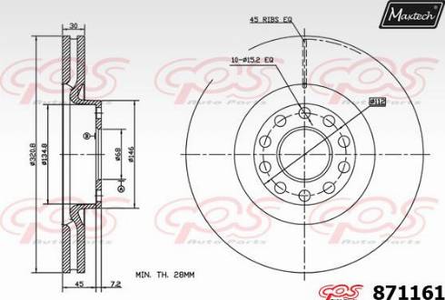 Maxtech 871161.0000 - Kočioni disk www.molydon.hr