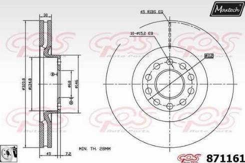 Maxtech 871161.0080 - Kočioni disk www.molydon.hr