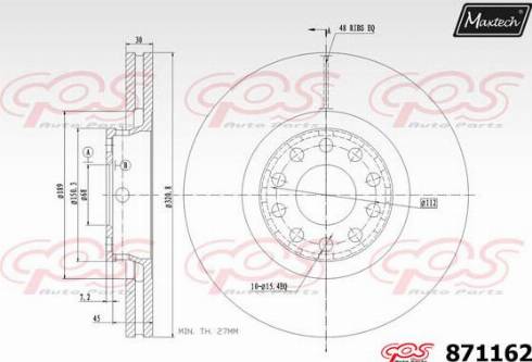 Maxtech 871162.0000 - Kočioni disk www.molydon.hr