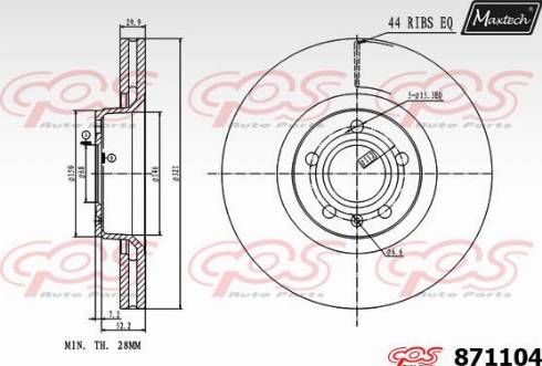 Maxtech 871104.0000 - Kočioni disk www.molydon.hr