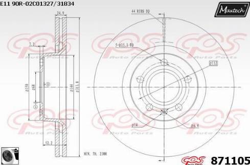 Maxtech 871105.0060 - Kočioni disk www.molydon.hr