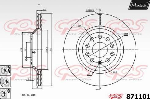 Maxtech 871101.6980 - Kočioni disk www.molydon.hr