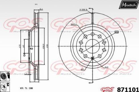 Maxtech 871101.6060 - Kočioni disk www.molydon.hr