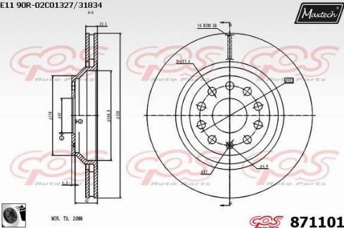 Maxtech 871101.0060 - Kočioni disk www.molydon.hr