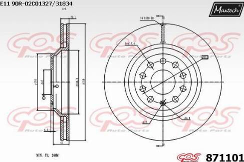 Maxtech 871101.0000 - Kočioni disk www.molydon.hr