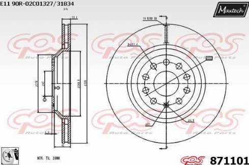 Maxtech 871101.0080 - Kočioni disk www.molydon.hr