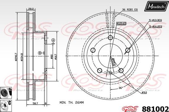 Maxtech 871108 - Kočioni disk www.molydon.hr